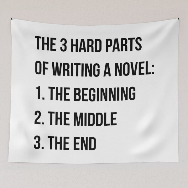 Item preview, Hardest Parts of Writing a Novel - Dark on Light designed and sold by redvioletart.