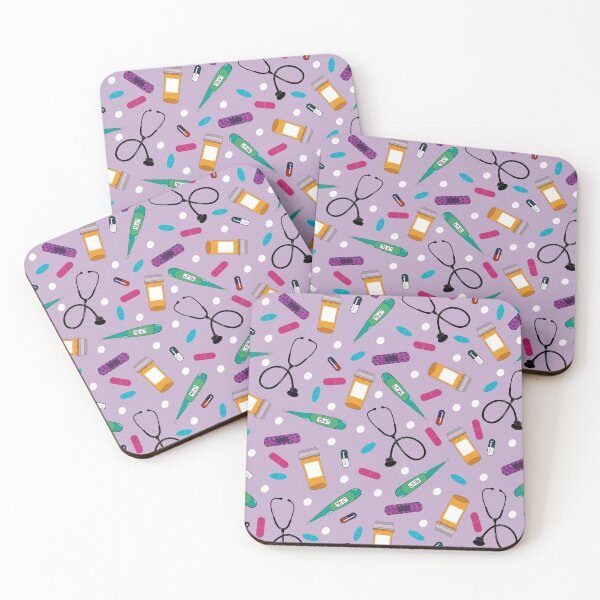 Item preview, Stethoscope and thermometer pattern/print designed and sold by Death-byart.