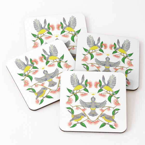 Item preview, Yellow robins in the Lilly pilly  designed and sold by Nat Herington.