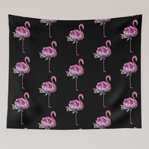 Item preview, Flamingo flower art watercolor designed and sold by LorryoChic.