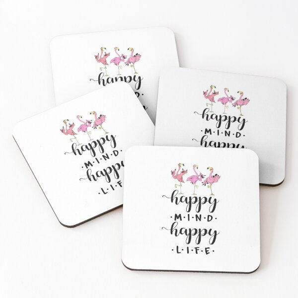 Item preview, Flamingo Happy Mind Happy Life designed and sold by LorryoChic.