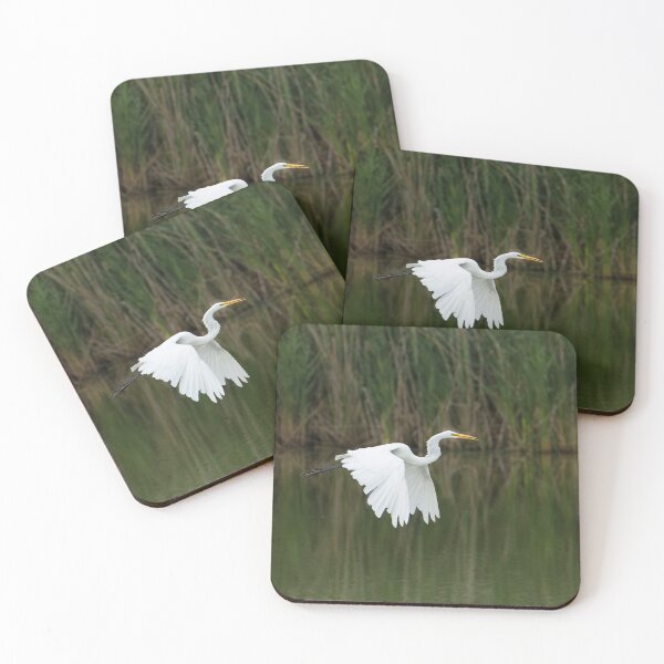Item preview, Egret flying with wings down designed and sold by PaulKPhoto.