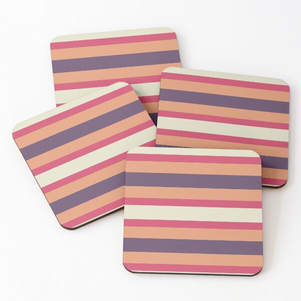 Item preview, Retro Color Stripe Blackberry Peach Raspberry Cream designed and sold by ViewerEqualsPhoton.