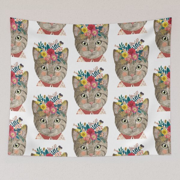 Item preview, Grey cat flower head designed and sold by KimmieBap.