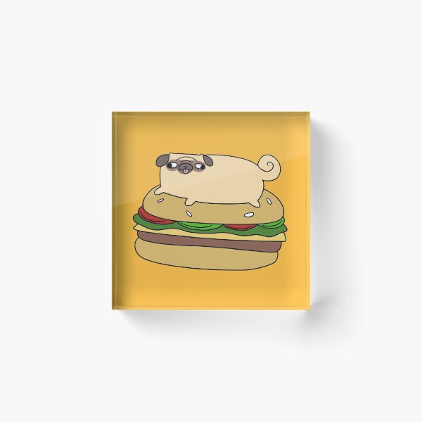 Item preview, Pug Laying on Giant Hamburger designed and sold by SaradaBoru.