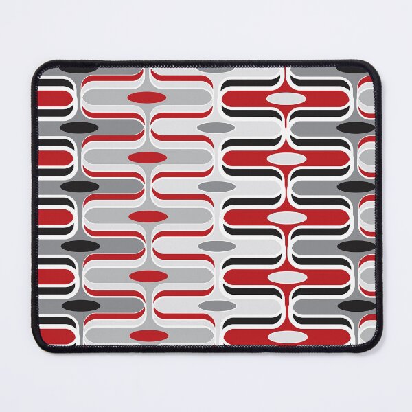 Item preview, Retro Mod Ogee Red And Black Abstract Pod Pattern © fatfatin designed and sold by fatfatin.
