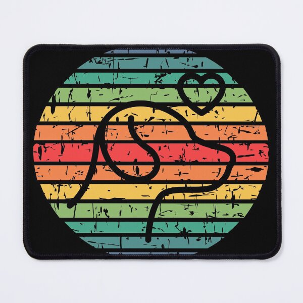 Item preview, Retro Rainbow Sunset Dog Heart Distressed by Boo-da-chay designed and sold by Boo-da-chay.