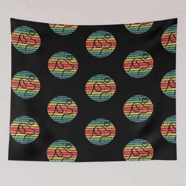 Item preview, Retro Rainbow Sunset Dog Heart Distressed by Boo-da-chay designed and sold by Boo-da-chay.