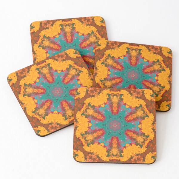 Item preview, Psychedelic Hippie Flower Blue Orange and Red designed and sold by WormholeOrbital.