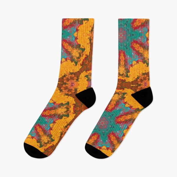 Item preview, Psychedelic Hippie Flower Blue Orange and Red designed and sold by WormholeOrbital.