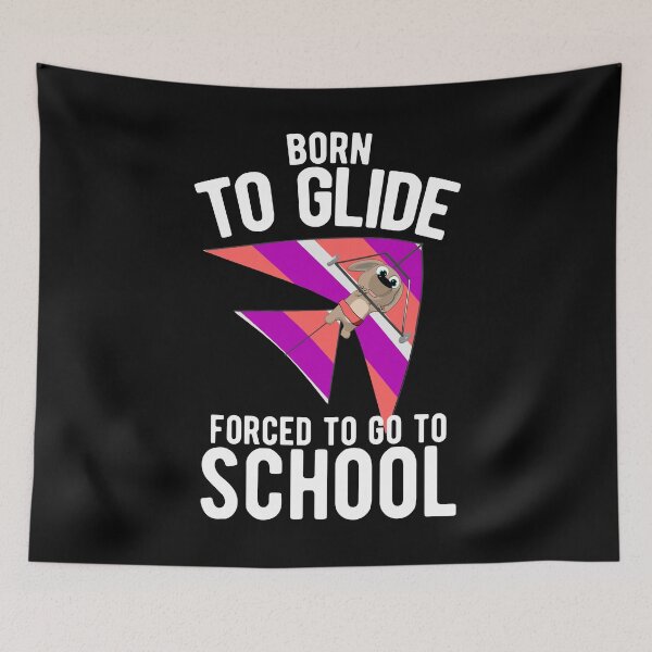 Item preview, Girl Born To Glide Forced To Go To School - Pink Hang Glider with Puppy designed and sold by onicon.