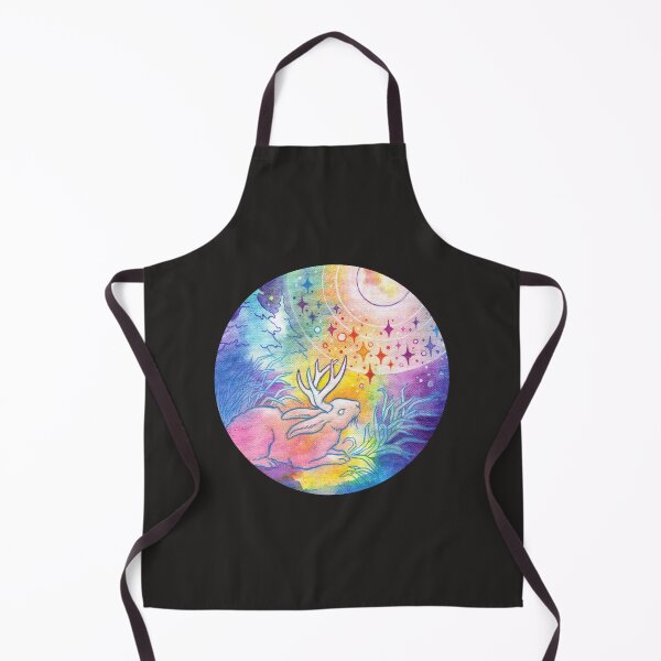 Item preview, Jackalope of the Night Rainbow Moon Painting Sticker designed and sold by JanRauschenbach.