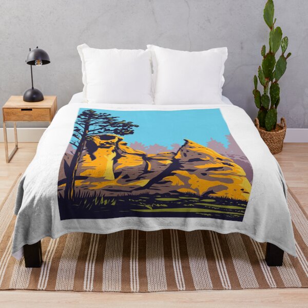 Item preview, Medicine Rocks State Park with Sandstone Pillars in Western Montana USA WPA Poster Art designed and sold by patrimonio.