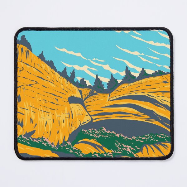 Item preview, Pictograph Cave State Park within Yellowstone in Montana USA WPA Poster Art designed and sold by patrimonio.