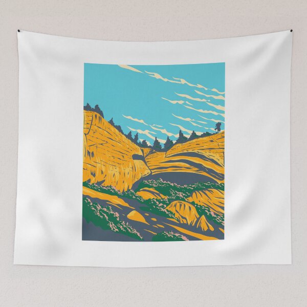 Item preview, Pictograph Cave State Park within Yellowstone in Montana USA WPA Poster Art designed and sold by patrimonio.