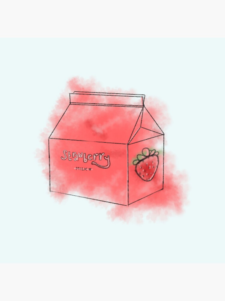 "Strawberry Milk Aesthetic Pastel Fruity" Sticker for Sale by sanya77