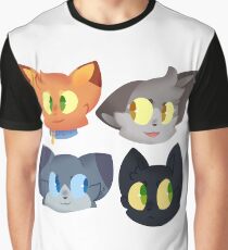 Krieger Katzen Aufkleber Set 1 Grafik T-Shirt