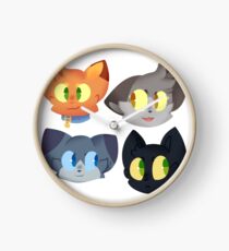 Krieger Katzen Aufkleber Set 1 Uhr
