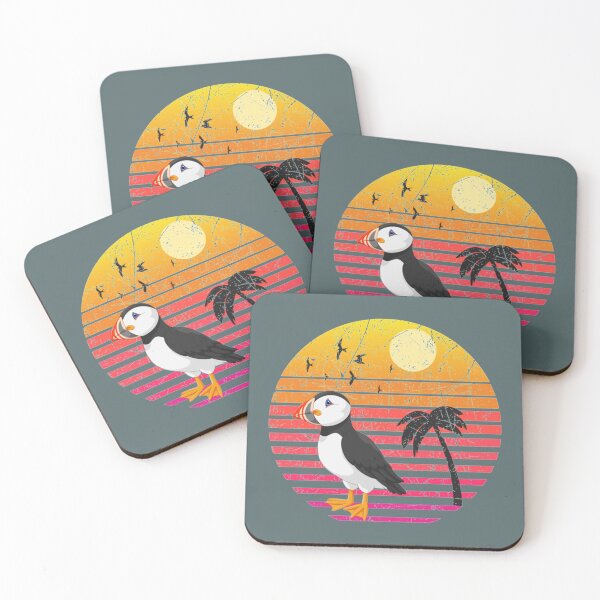 Item preview, Atlantic puffin retro vintage sunset gift     designed and sold by KIINcreations.