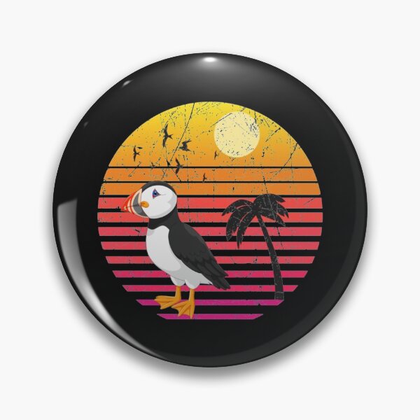 Item preview, Atlantic puffin retro vintage sunset gift     designed and sold by KIINcreations.