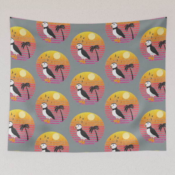 Item preview, Atlantic puffin retro vintage sunset gift     designed and sold by KIINcreations.