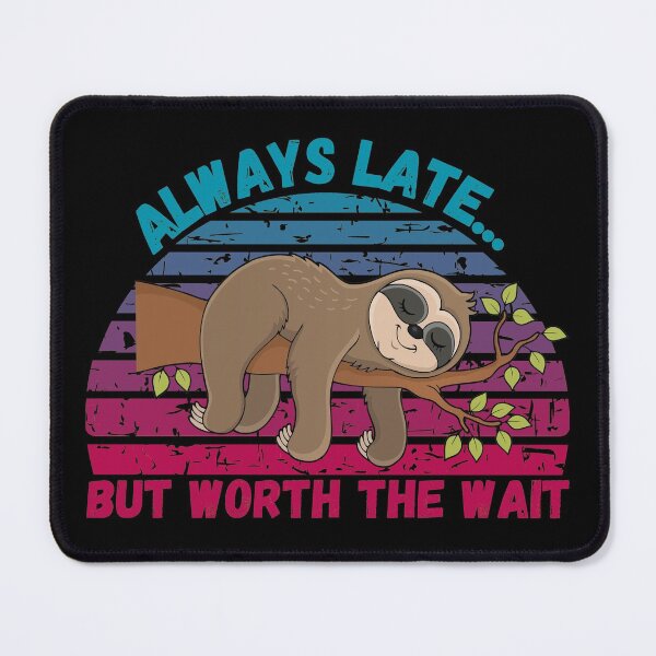 Item preview, Always Late But Worth the Wait - Retro Rainbow Sunset Sleeping Sloth in Tree Distressed by Boo-da-chay designed and sold by Boo-da-chay.