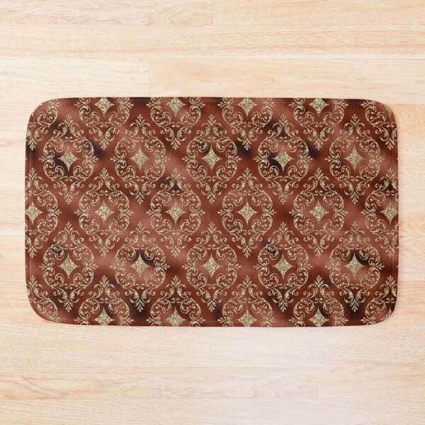 Item preview, Burnt Orange Gold Damask Pattern designed and sold by shabzdesigns.