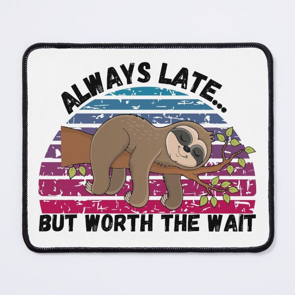 Item preview, Always Late But Worth the Wait - Retro Rainbow Sunset Sleeping Sloth in Tree Distressed by Boo-da-chay designed and sold by Boo-da-chay.