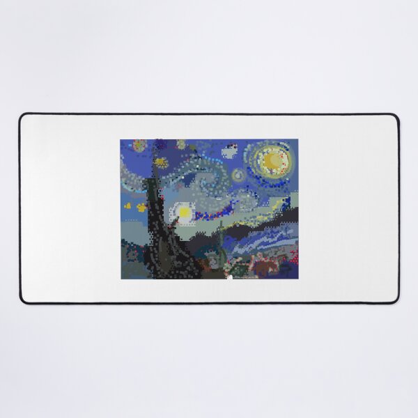 Item preview, The Starry Night - Vincent van Gogh painting in square shape blocks style designed and sold by KARTICK DUTTA.