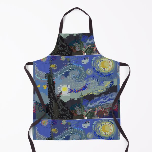 Item preview, The Starry Night - Vincent van Gogh painting in square shape blocks style designed and sold by KARTICK DUTTA.