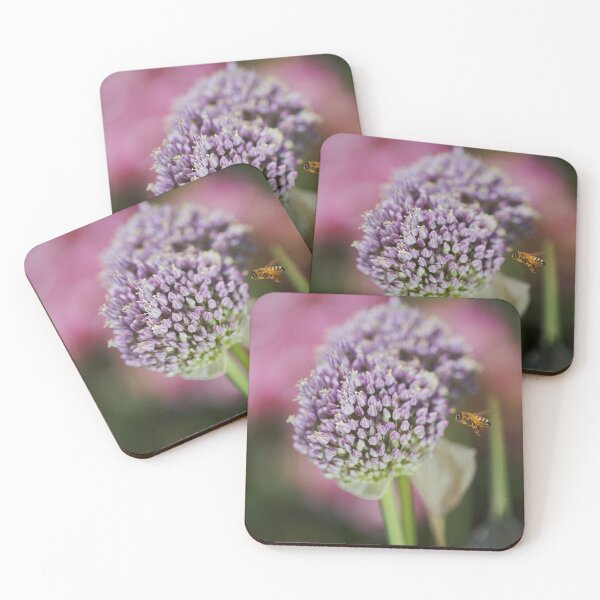 Item preview, Bee Incoming For Garlic Flower  designed and sold by Joy Watson - Natural Light Photography .