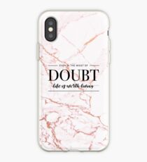 Das Leben ist lebenswert - Rose Gold Marmor iPhone-Hülle & Cover