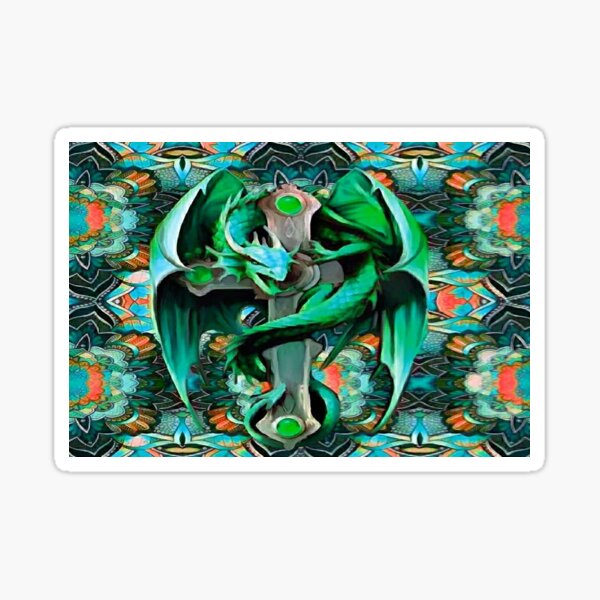 Item preview, Teal dragon painting designed and sold by MandiArtist.