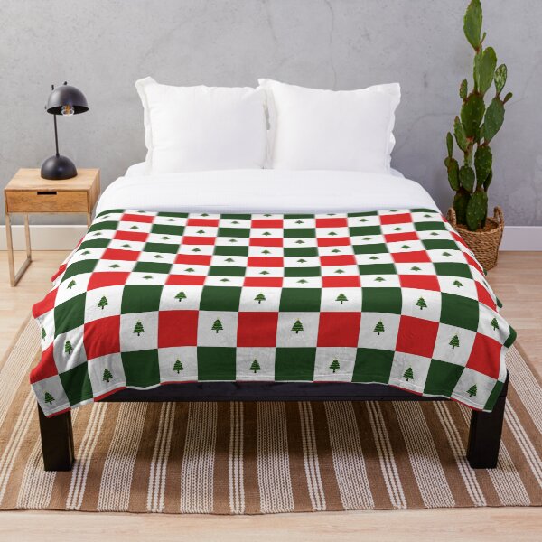 Item preview, Red Green Checkerboard with Christmas tree pattern designed and sold by SAMMERSYLVESTER.
