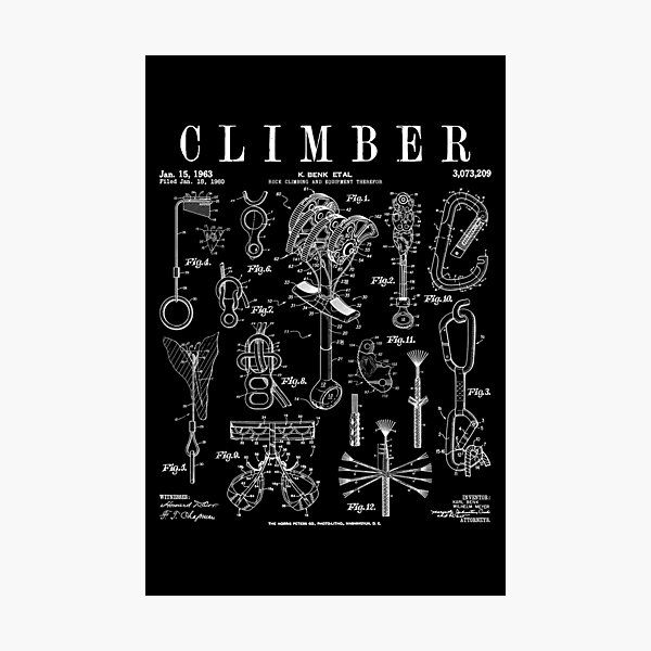 Item preview, Climber Rock Climbing Bouldering Vintage Patent Print designed and sold by GrandeDuc.