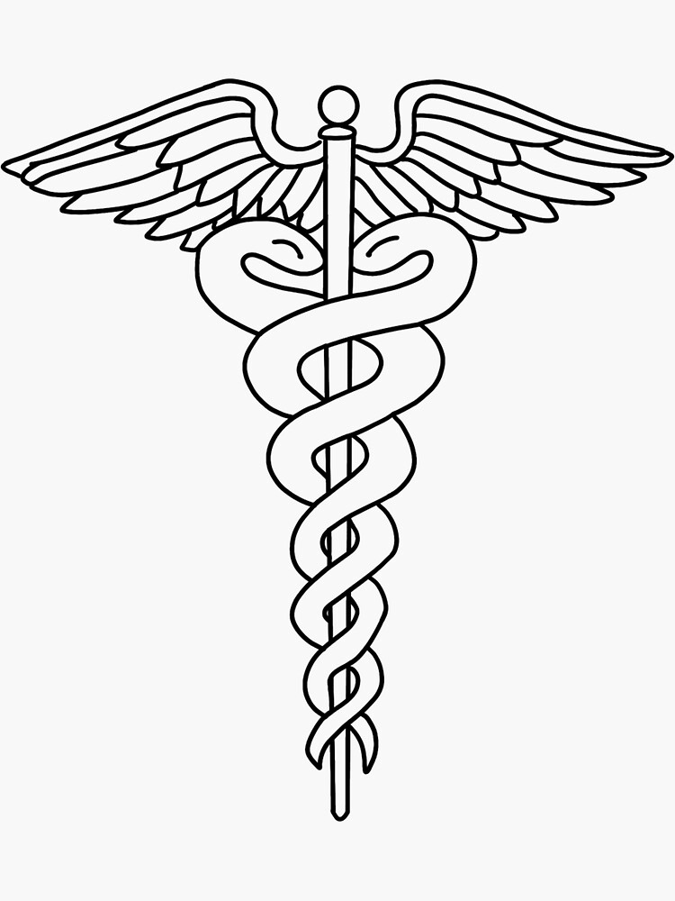 Caduceus medical symbol vintage engraving drawing Vector Image