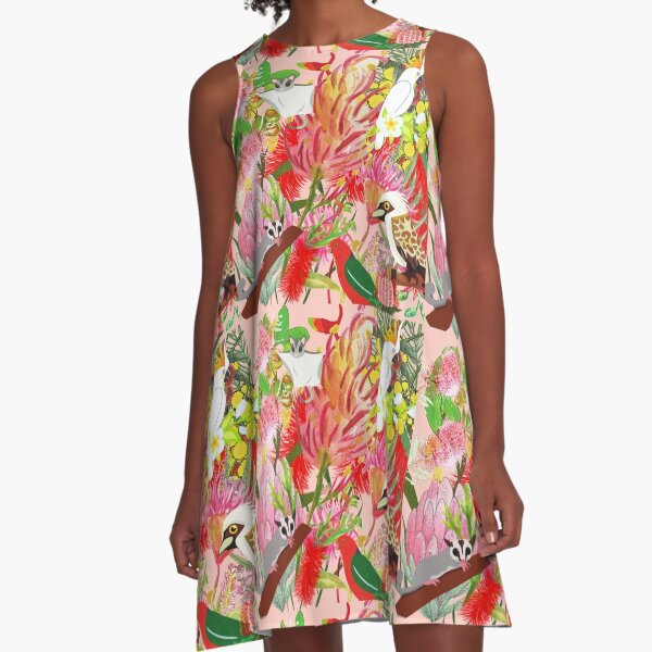 Bush Living Design 3 by Cass Earth Fire Spirit Studio A-Line Dress