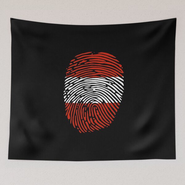 Item preview, Austria Flag Fingerprint Motif designed and sold by Merchandiser099.