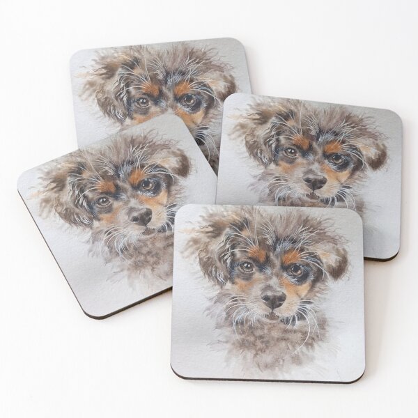 Item preview, Cute shaggy puppy. Petportrait. Watercolor. Pet portrait. designed and sold by Olga-Artty.