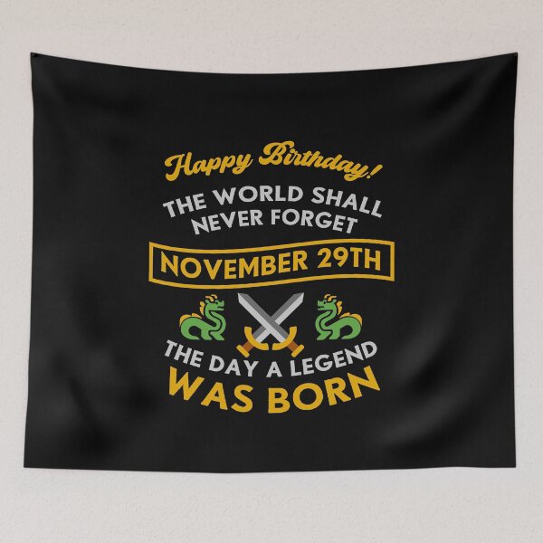 Item preview, November 29th The Day A Legend Was Born Dragons And Swords Design (Light) designed and sold by Graograman.