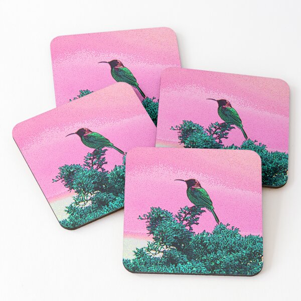 Item preview, Orange brested Sunbird with pink sky designed and sold by Greengardens36.