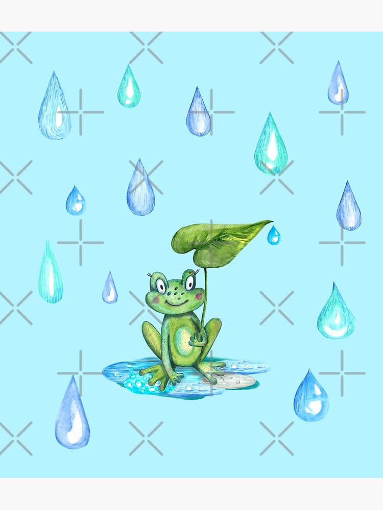 Watercolor Frogs Shower Curtain Gender Neutral Bathroom Decor