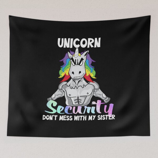 Item preview, Unicorn Security Dont Mess With My Sister Funny Brother designed and sold by SimonsonNuala.