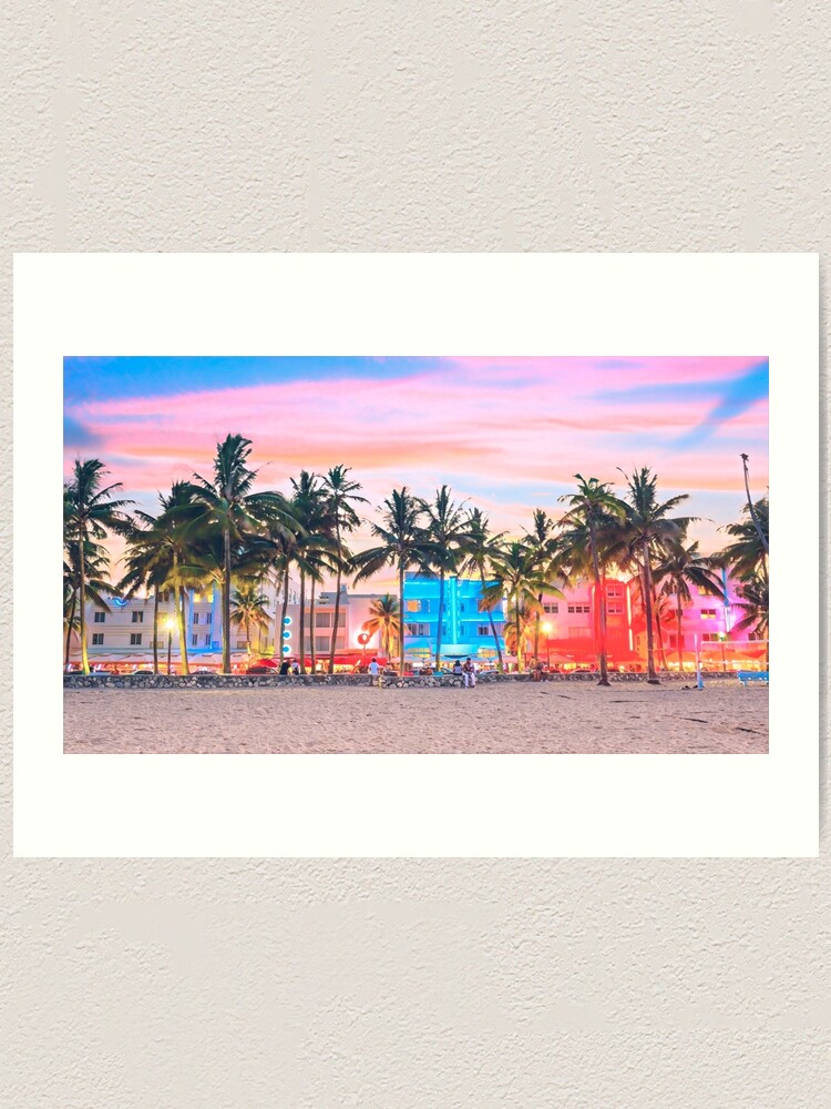 SOUTH BEACH MIAMI FLORIDA Wall Art Vacation Print Beach Print Poster