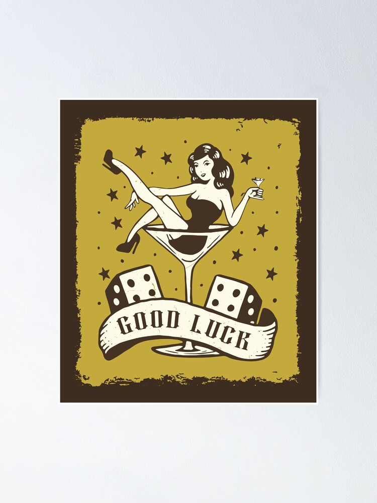 Vintage Pin Up Good Luck Girl | Poster