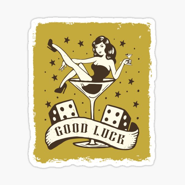 Vista previa del artículo con la obra «Vintage Pin Up Good Luck Girl», diseñado y vendido por Vector Scout Lab.