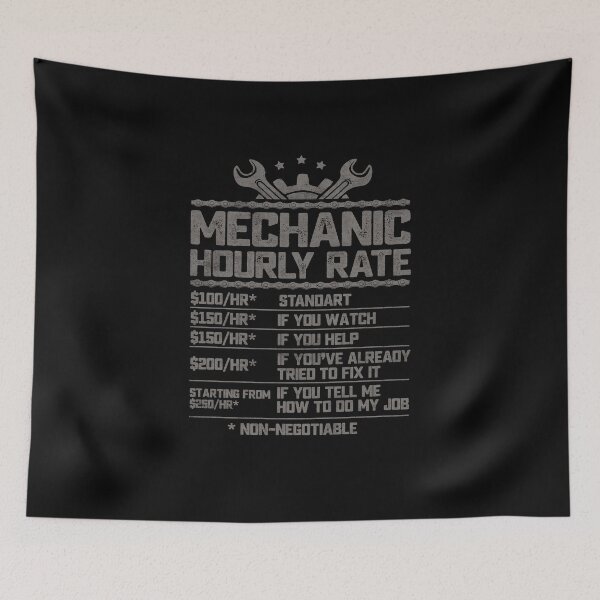 Item preview, Funny Mechanic Hourly Rate Sarcastic Labor Rates  designed and sold by alenaz.