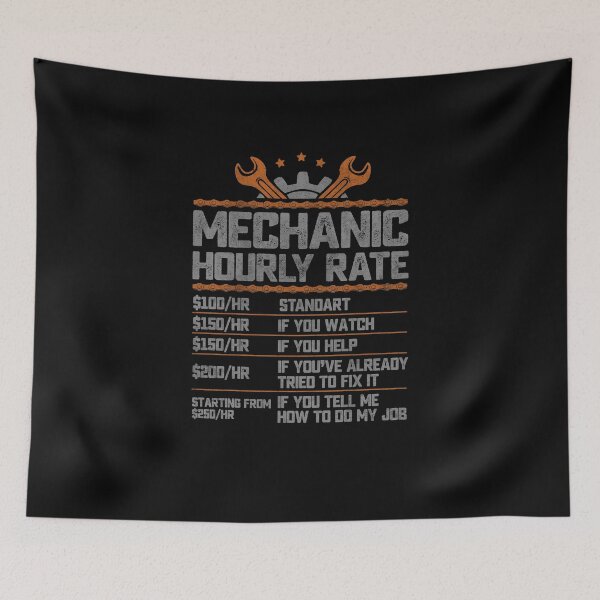 Item preview, Mechanic Hourly Rate List Labor Rates Funny Diesel Mechanics Gifts  designed and sold by alenaz.