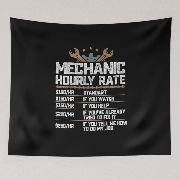 Item preview, Auto Mechanic Hourly Rate Funny Labor Rates List  designed and sold by alenaz.