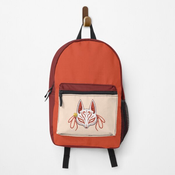 Vista previa del artículo con la obra «Máscara roja Kawaii Kabuki Kitsune - Máscara tradicional japonesa», diseñado y vendido por ShyOwlet.